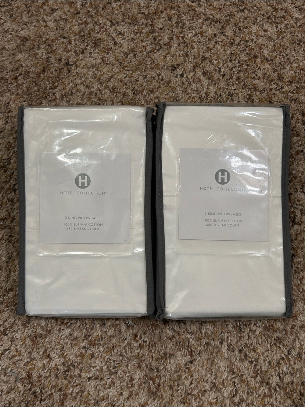 Hotel Collection White King Pillowcases, Brand New (Set of 4)